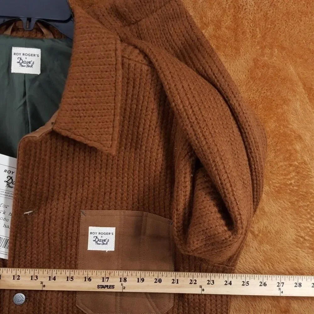 ROY ROGERS X DAVE'S NEW YORK Jacket Mens XL Brown Wool Knit Work Duck $585 - Picture 6 of 7